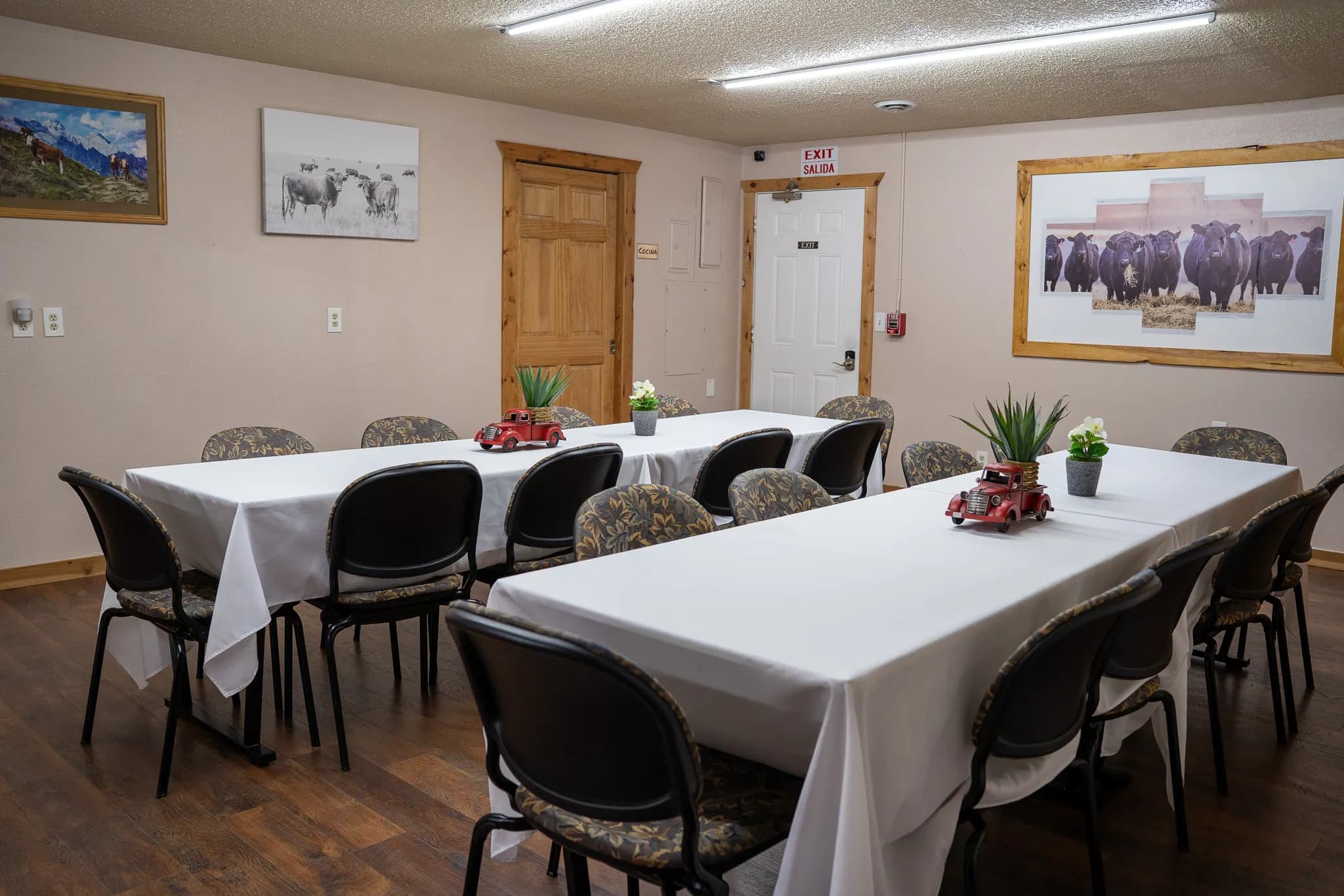 Boardroom set with long tables for a training session in Othello, WA